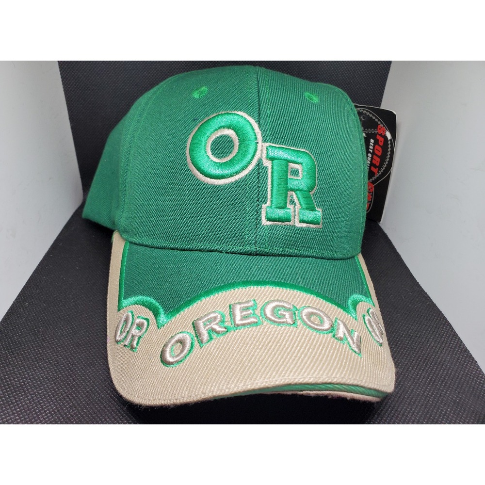 Oregon OR Souvenir Baseball Cap Green Tan Embroidered Hat PNW State Pride